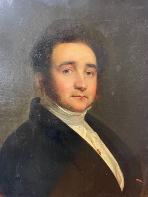 French School of the XIX- Portrait Of A Man Early 19th Century Oil On Canvas