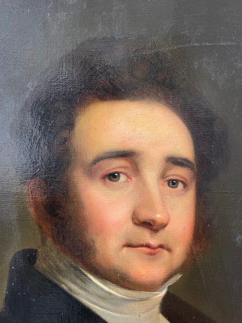 French School of the XIX- Portrait Of A Man Early 19th Century Oil On Canvas