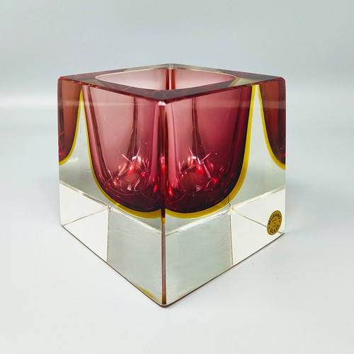 1960s Stunning Large Murano Pink Ashtray or Catch-All By Flavio Poli for Seguso