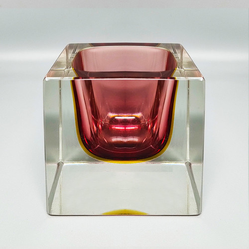 1960s Stunning Large Murano Pink Ashtray or Catch-All By Flavio Poli for Seguso