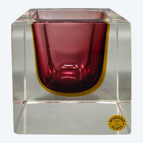 1960s Stunning Large Murano Pink Ashtray or Catch-All By Flavio Poli for Seguso