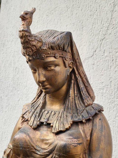 Egyptienne à l'Urne, Orientalist Regula, Signed, Late 19th Century