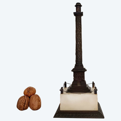 Opera francese del XIX secolo - Colonna Vendôme in bronzo patinato e marmo