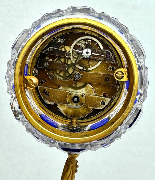 Orologio da tavolo in bronzo e cristallo Baccarat