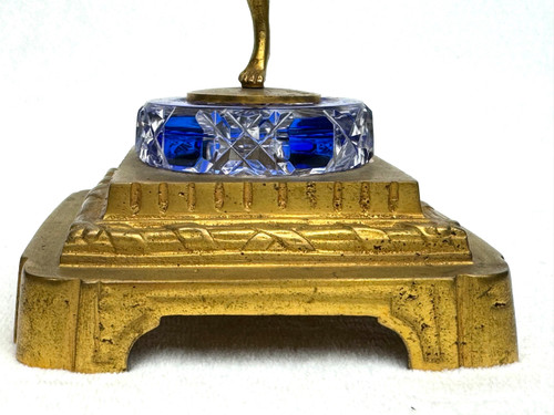 Orologio da tavolo in bronzo e cristallo Baccarat