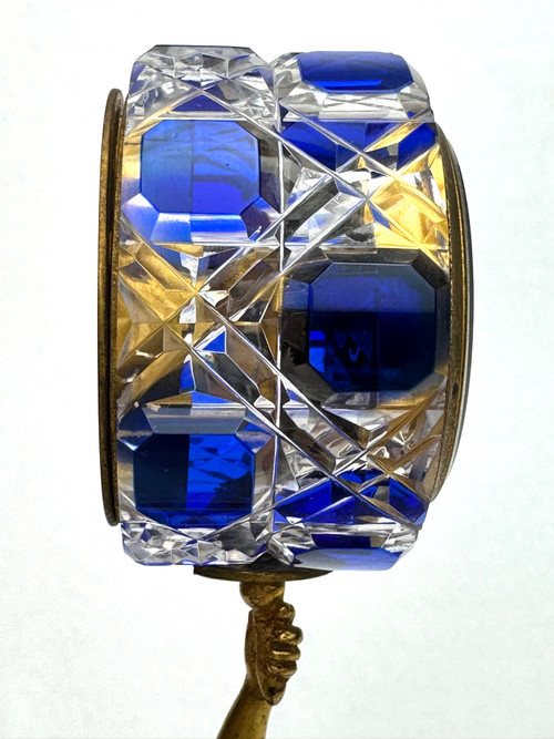 Orologio da tavolo in bronzo e cristallo Baccarat