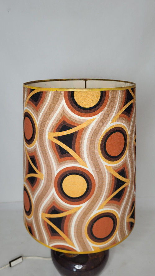 Lampada in gres firmata "Cartonnet Lourotte" / anni '70