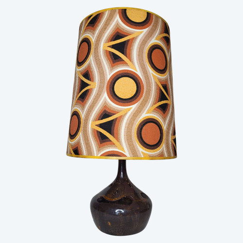 Lampada in gres firmata "Cartonnet Lourotte" / anni '70
