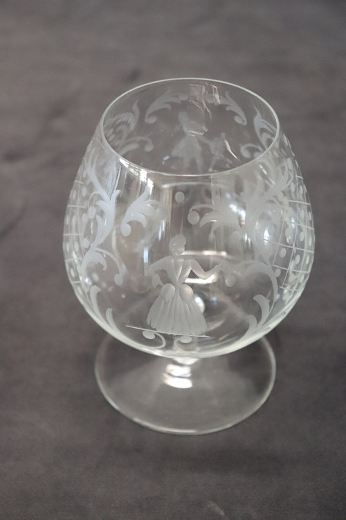 Set aus vier venezianischen Gläsern von Cognac