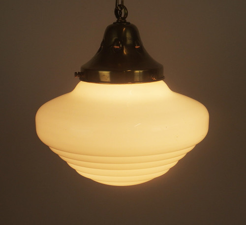 Set of three Art Deco studio pendants