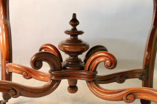 Violin Pedestal table Carrara marble top 19th century
