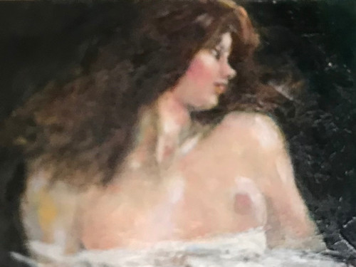 Tableau huile sur toile intitulée « Ste Nitouche » de Jacques PECNARD (1922/2012)