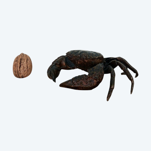 Kunstkammer - crabe en bronze patiné - genre de Padoue à la Renaissance