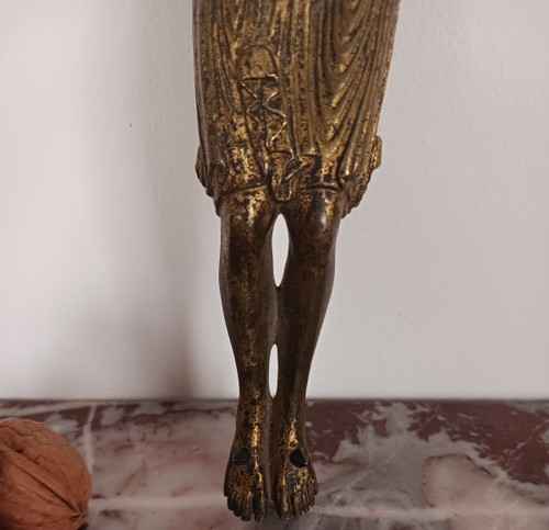Romanesque art - christ on the cross - gilded bronze - Religiosa