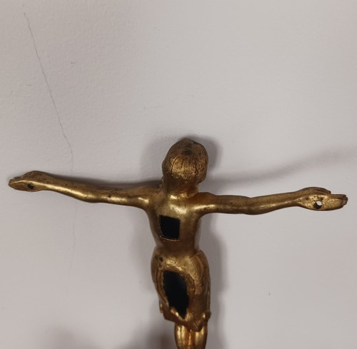 Romanesque art - christ on the cross - gilded bronze - Religiosa