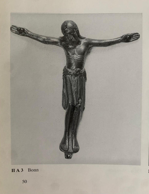 Romanesque art - christ on the cross - gilded bronze - Religiosa