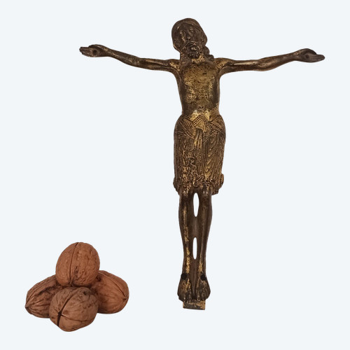 Romanesque art - christ on the cross - gilded bronze - Religiosa