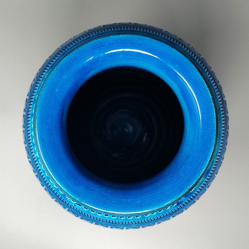 Vaso di Aldo Londi del 1960 per Bitossi "Collezione Blu Rimini".