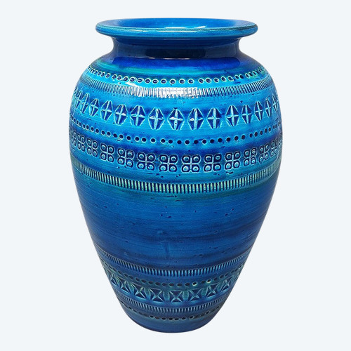 Vaso di Aldo Londi del 1960 per Bitossi "Collezione Blu Rimini".