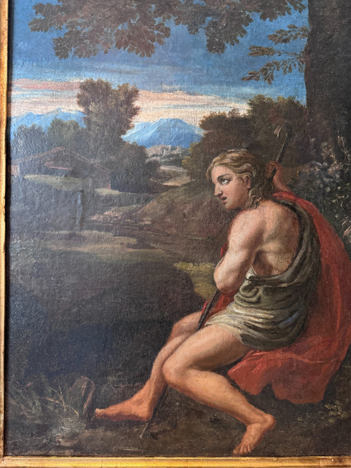 Scuola italiana "San Giovanni Battista" XVII secolo (Olio su tela)