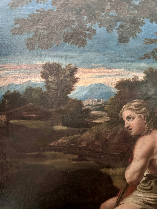 Scuola italiana "San Giovanni Battista" XVII secolo (Olio su tela)