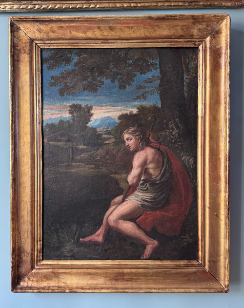 Scuola italiana "San Giovanni Battista" XVII secolo (Olio su tela)