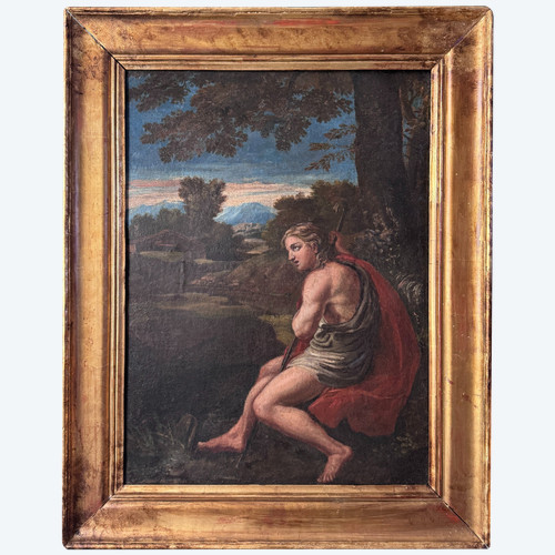 Scuola italiana "San Giovanni Battista" XVII secolo (Olio su tela)
