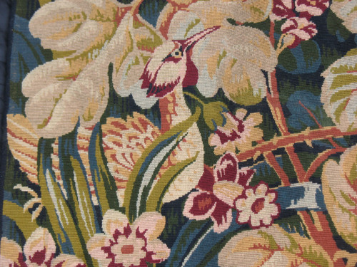 Arazzo in stile rinascimentale verdure aux oiseaux XX secolo perfetto stato 183 x 119 cm