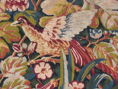 Arazzo in stile rinascimentale verdure aux oiseaux XX secolo perfetto stato 183 x 119 cm