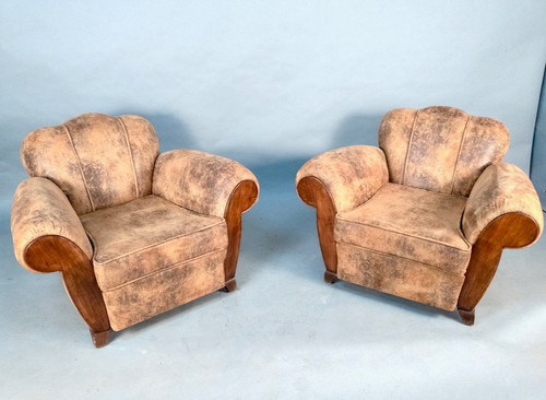 Pair Of Art Deco Club Armchairs