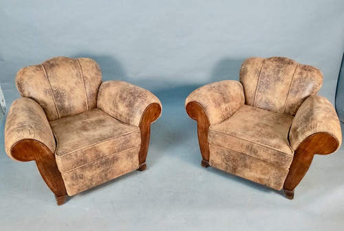 Pair Of Art Deco Club Armchairs