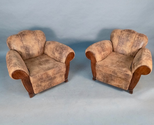 Pair Of Art Deco Club Armchairs