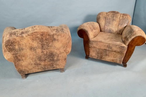 Pair Of Art Deco Club Armchairs