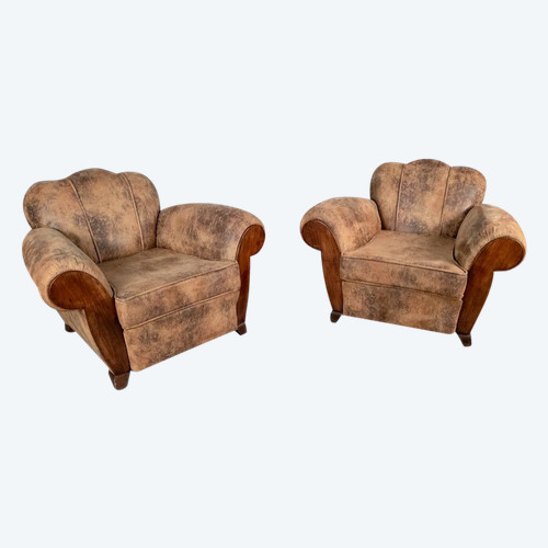 Pair Of Art Deco Club Armchairs
