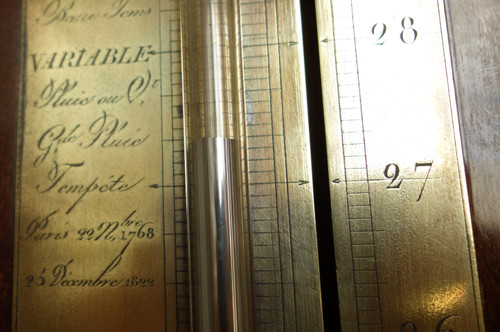 Mahogany Réaumur barometer, Restoration period, 19th century circa 1820 - 1830 by Lerebours