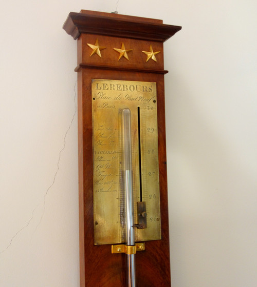 Mahogany Réaumur barometer, Restoration period, 19th century circa 1820 - 1830 by Lerebours