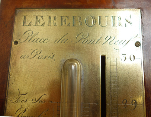 Mahogany Réaumur barometer, Restoration period, 19th century circa 1820 - 1830 by Lerebours
