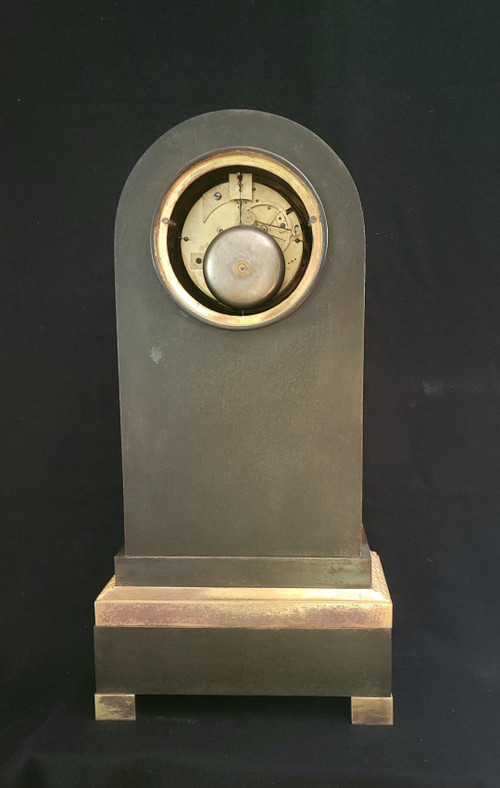 large gilt bronze and patinated "HOMERE" clock, Restoration period, 50 cm