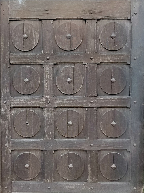 2 Grands Panneaux Anciens De Boiserie Chêne Portes Volets Portail Déco Graphique Architectural