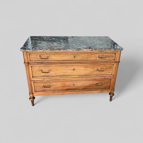 Commode En Acajou Blond D’époque Louis XVI - XVIIIème Siècle 