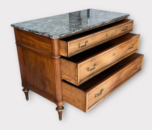 Commode En Acajou Blond D’époque Louis XVI - XVIIIème Siècle 