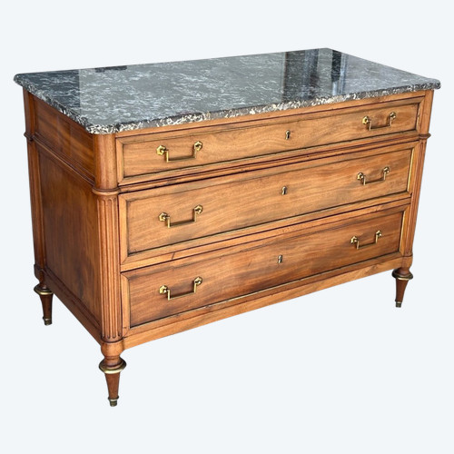 Commode En Acajou Blond D’époque Louis XVI - XVIIIème Siècle 