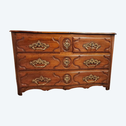 Commode XVIII noyer blond massif 