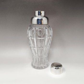 1960 Wunderschöner Cocktail-Shaker aus geschliffenem böhmischem Kristall von Masini in ausgezeichnetem Zustand. Hergestellt in Italien