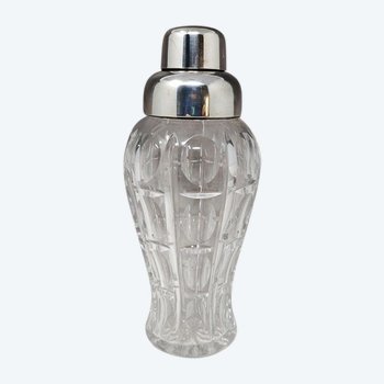 1960 Wunderschöner Cocktail-Shaker aus geschliffenem böhmischem Kristall von Masini in ausgezeichnetem Zustand. Hergestellt in Italien