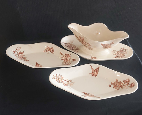 Set of Longwy "Botanique" serving dishes