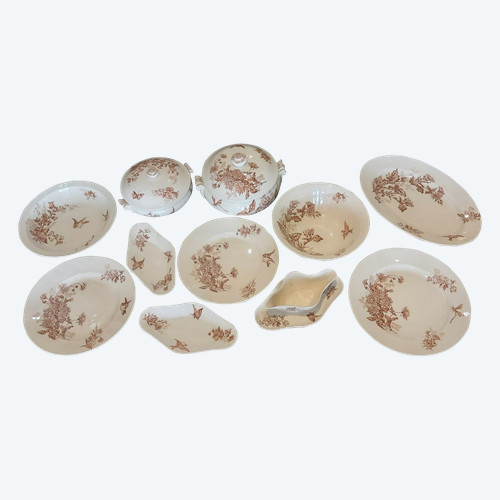 Set of Longwy "Botanique" serving dishes