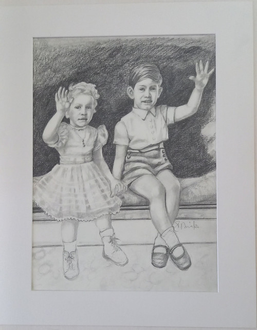 Portrait of Prince Charles and Princess Anne in 1952