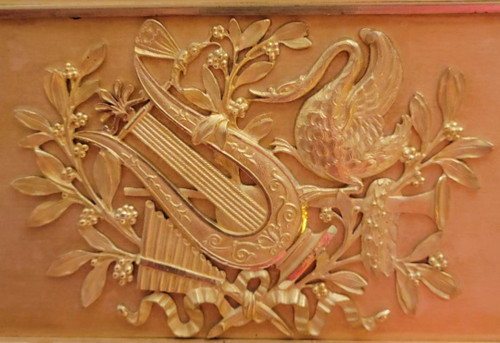 Empire "APOLLON" gilt bronze clock signed Denière et Matelin fabricants de bronzes.