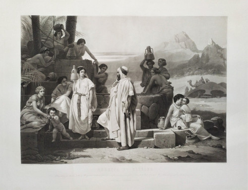 19th c morientalist Engraving By Rollet Etching Old Print 